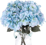 Artificial Flowers Silk Hydrangea Flowers with 5 Big Heads Fake Flower Bunch Bou Hydrangea