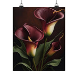 Maroon Calla Lily Flowers Poster, Flower Art Print, Floral Artwork 11 Lily