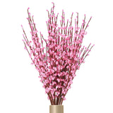 12Pcs Tall Jasmine Flower for DIY Floral Art Plant(Pink) Green Plant