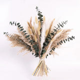 Natural Dried Pampas Grass Bouquet with Eucalyptus - Floral Arrangements for Hom Dried Flower
