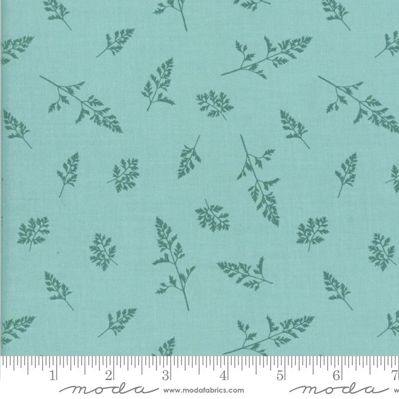 Field of Flowers Leaf Blenders Robins Egg Blue Katherine Watson  Moda 1/2 Yard Flowering Plants