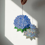 Blue Hydrangea Acrylic Suncatcher, Hydrangea Flower Window Hanging Decor Hydrangea