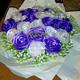 Purple Hydrangea & White Roses Artificial Fake Silk Floral Bridal wedding Decor Hydrangea