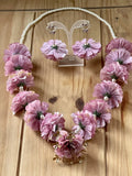 Dusky Pink _Hydrangea Flower Garland necklace/wedding/bridal/Birthday Party _ Hydrangea
