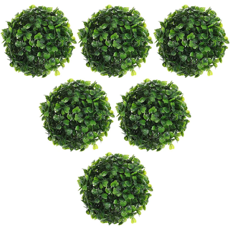 6 Pcs 3.9 Inch Round Topiary Ball Articial Boxwood Ball Topiary Plants for Home Green Plant