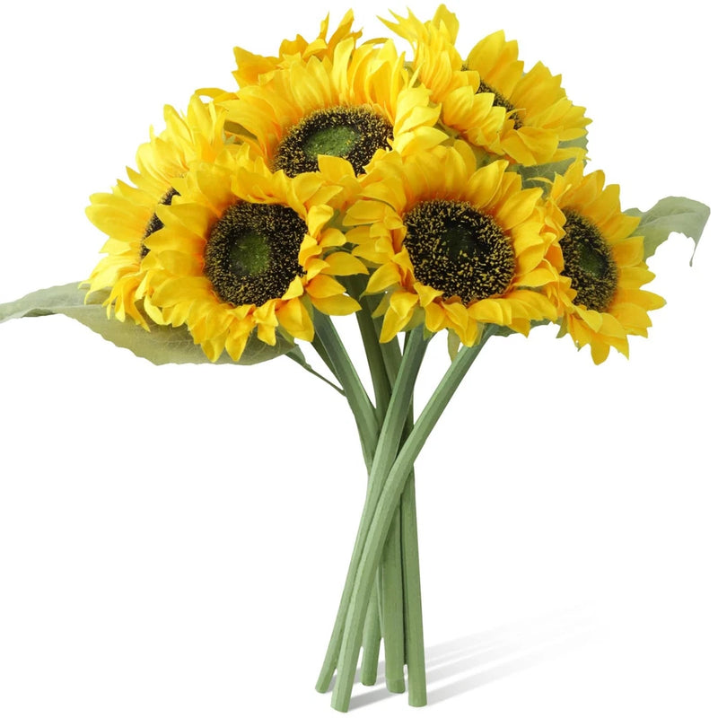 Sunflowers Artificial Flowers,7 Pcs Fake Sunflowers with Stems,Artificial Sun... Sunflower