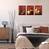 3pcs  Flowers Pampas Grass Painting Metal Print  Ready to Hang Art Pampas Grass