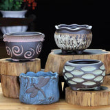 4PCS Romantic Ceramic Pot Succulent Planter Tabletop Garden Home Decor Best Gift Garden Plants