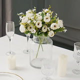 IVORY 4 Bouquets 12" Silk Mini Ranunculus Artificial FLOWERS Party Decorations Ranunculus