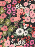 Boho Blooms Crinkle Chiffon Fabric Semi Sheer Apparel Fabric By The Yard Flowering Plants