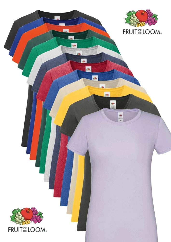 Women’s cotton short-sleeve T-shirts in assorted solid colors, logo print