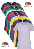 Fruit of the Loom Ladies Womans Cotton Short Sleeve Iconic Tee T-Shirt Roses