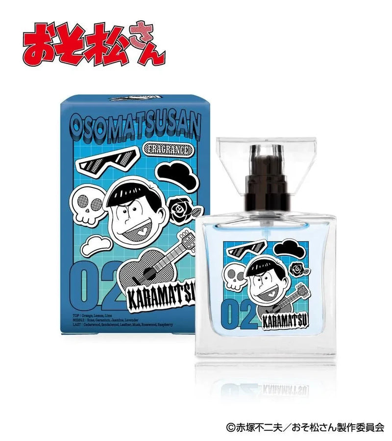 Karamatsu woody leather EDP fragrance bottle with blue graphic label