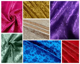 59/60" Floral Jacquard Brocade Satin Fabric (100% Polyester)  By the Yard Flowering Plants