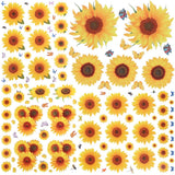 135 Pcs Sunflower Wall Sticker, Removable 3D Waterproof Decor for Kids, Mothe... Sunflower