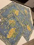 Vtg April Cornell  Hydrangea Ingigo Savage Cotton Napkin Set of 4 Blue Hydrangea