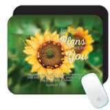 Gift Mousepad : Sunflower Jeremiah 29 Plans Quote Flower Floral Christian Sunflower