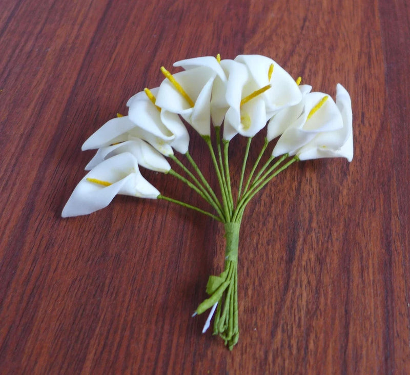 6 Bouquet (72 Pieces) Miniature Calla Lily Artificial Flower Wedding Lily