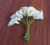 6 Bouquet (72 Pieces) Miniature Calla Lily Artificial Flower Wedding Lily