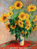 Golden Sunflowers in Vase 8.5x11" Photo Print Claude Monet Still Life Painting Sunflower