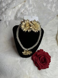 jewelry sets for women sun flower set gold and beige color Sunflower