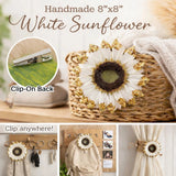 HANDMADE Faux Sunflower Sparkle Artificial WHITE Sunflower w/ Gold Glitter Piece Sunflower