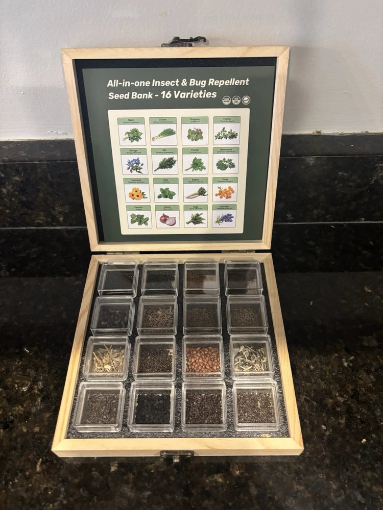 Lush & Dew All-In-One Insect & Bug Repellent Seed Bank 16 Varieties Garden Plants