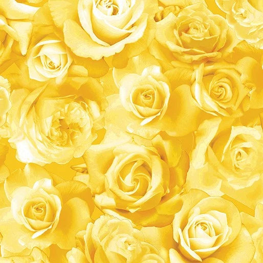 BENARTEX#"14510 33"YELLOW "FLOWERS OF FRIENDSHIP" BTY Flowering Plants