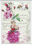 Postcard Glitter Tausendschoen Fairy Peony Flower Postcrossing TS Peony