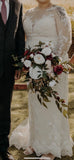 Ling's Moment 15 Inch Marsala Artificial Flowers Bridal Bouquet, Cascading Bouquet