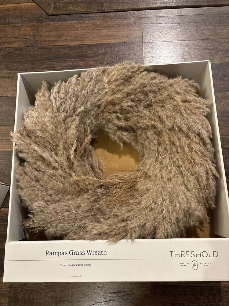21.5 Inch Pampas Grass Wreath By threshold Pampas Grass