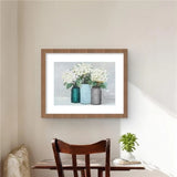 Begin Home Decor C1FM1620TNL7K5 16 x 20 in. Hydrangea Flowers In Blue Vases W... Hydrangea