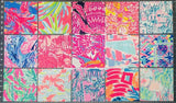 Set of 10 Lilly P. 4x4 Inch Fabric Squares Flowering Plants