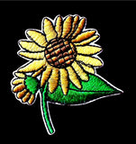 Embroidered Sunflower iron on Patch 2+3/8 x 2+1/2 inch Sunflower