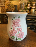 Vtg Large Ceramic Bas-relief Hydrangea Flowers Vase/ Trash Home Decor 10.5ÓT Hydrangea