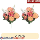 23 Artificial Flower Bouquet Peony Dahlia Eucalyptus Home Decor Centerpieces DIY Hydrangea
