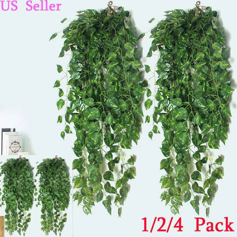 1/2/4 Pcs Artificial Ivy Leaf Plants Vine Hanging Garland Fake Flower Home Decor Bouquet