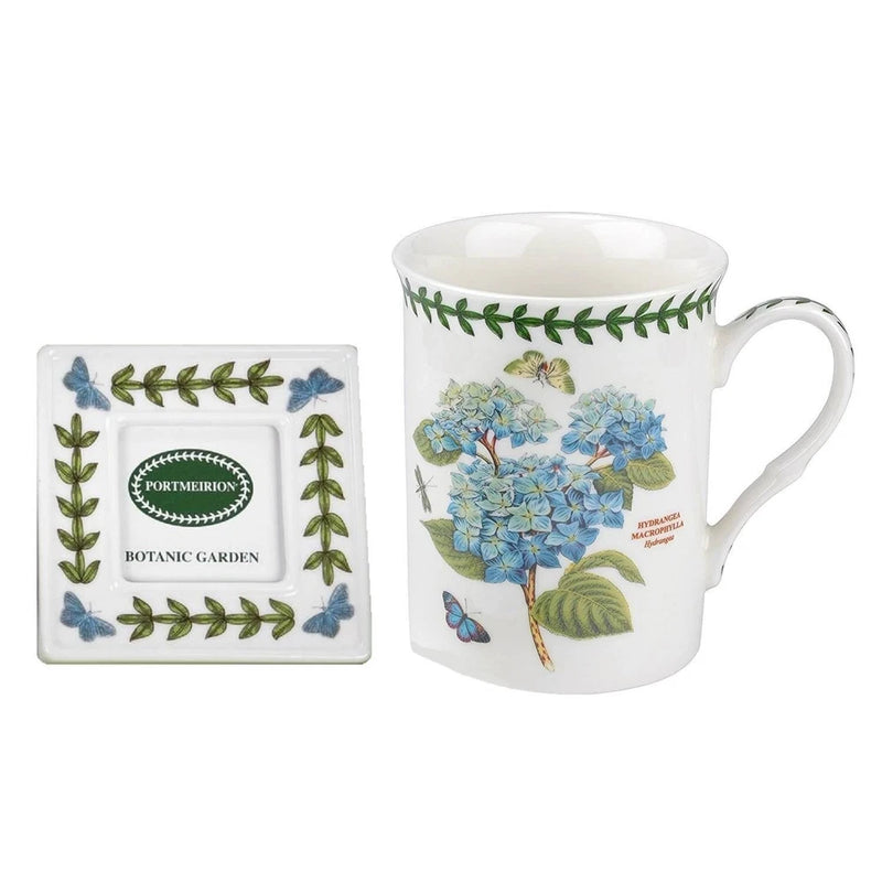 Flower Ceramic Mug & Picture Frame Hydrangea Botanic Garden Set For Tea Coffee Hydrangea