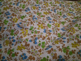 Multicolored Floral Berries Cotton Fabric 44" X 36" Flowering Plants