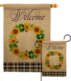 Sunflowers Wreath Sweet Home Welcome Flowers Bouquet Garden House Yard Flag Sunflower