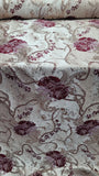 Fabric Sold By The Yard Burgundy Mauve Floral Brocade Beige Background Fabric Flowering Plants