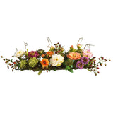 Mixed Peony Centerpiece Silk Flower Arrangement Pastel Petals Peony