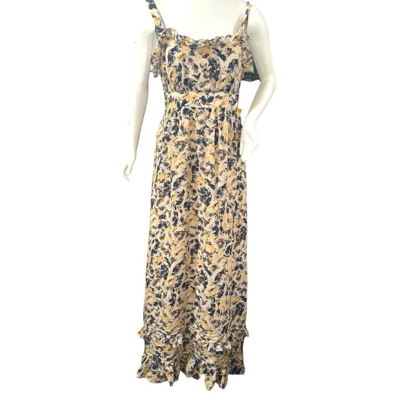 Anthropologie Moulinette Soeurs Hydrangea Petals Maxi Dress  Size 2 Hydrangea