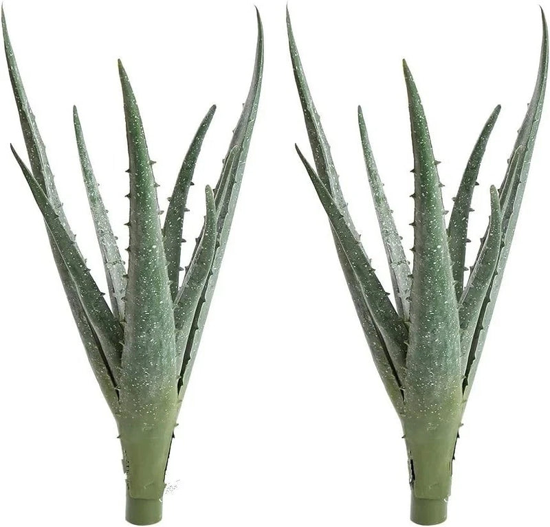 2 Pcs Large Artificial Succulents Aloe Plant Fake Green Green Plant