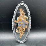 Lasting Impressions Pressed Glass Dried Flowers Silver Frame 6.5Ó x 3Ó Dried Flower