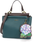 NEW Chala Convertible Satchel Crossbody Tote Turquoise Blue HYDRANGEA Flower Hydrangea