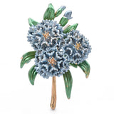 Enamel Blue Hydrangea Flower Brooch Pin Ð Vintage Spring Summer Jewelry Gift Hydrangea