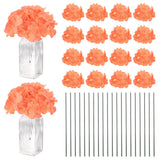 40-Pack Silk Hydrangea Flowers for Home Decor [Orange Yellow] Hydrangea
