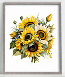 Sunflower Art Print, Floral Wall Art Decor, Botanical Wall Art, Nature Decor #65 Sunflower