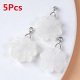 5Pcs 30x7mm Natural White Crystal Snowflake Christmas Sunflower Pendant HT3002 Sunflower
